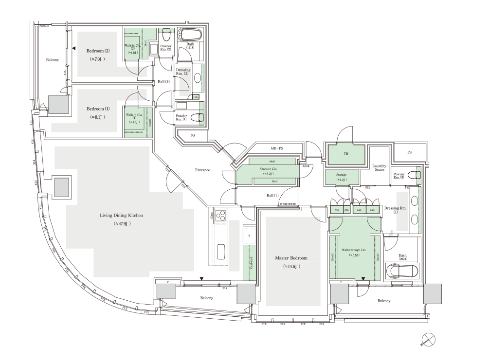 Akasaka Torony lakásalaprajz